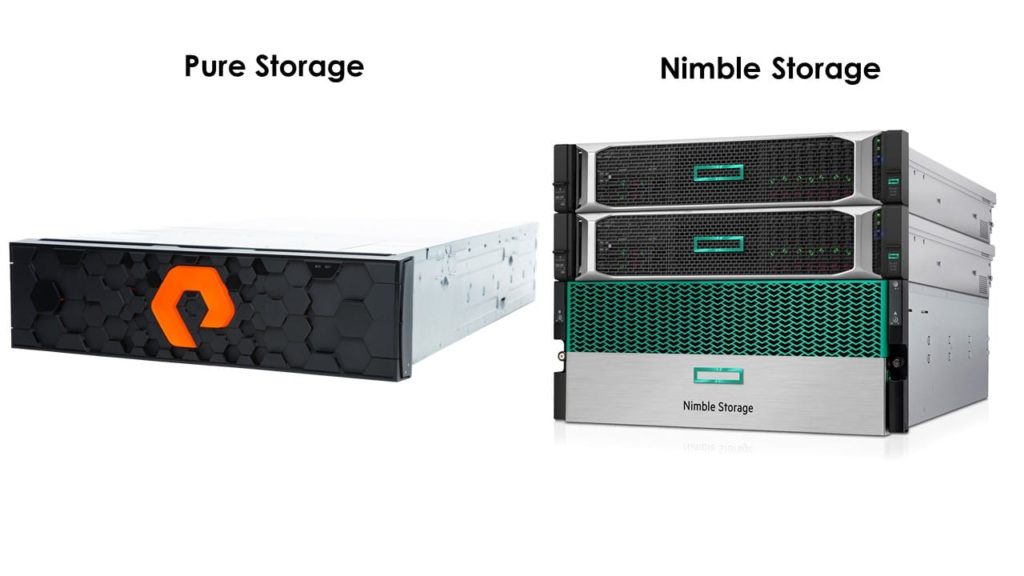 pure storage and nimble storege shared storage